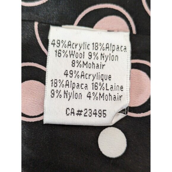 Vintage Icelandic Design Mohair Wool Alpaca Floral Crochet Sweater Cardigan sz L - Picture 12 of 13